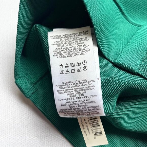 NWT HERVÉ LEGER EMERALD GREEN BANDAGE HIGH RISE PENCIL SKIRT - XS - Picture 15 of 15
